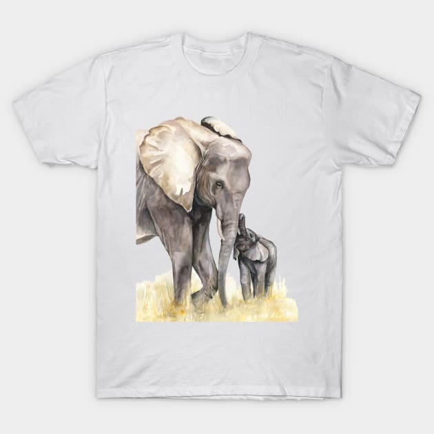 Elephants T-Shirt by Kira Balan